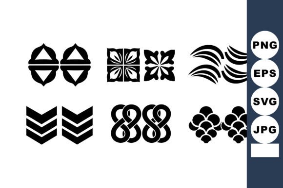 Abstract Black Geometric Graphics for Crafters