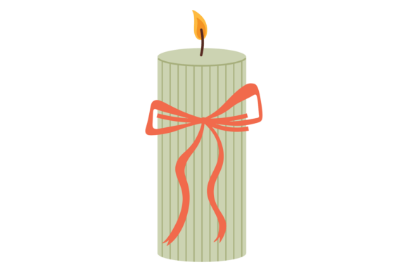 Candle with Red Bow for Festive Branding
