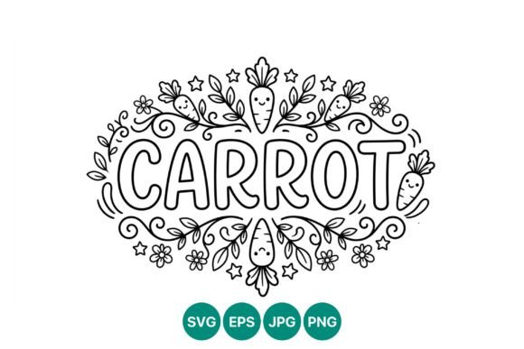 Carrot Calligraphy Floral Decorative Graphics
