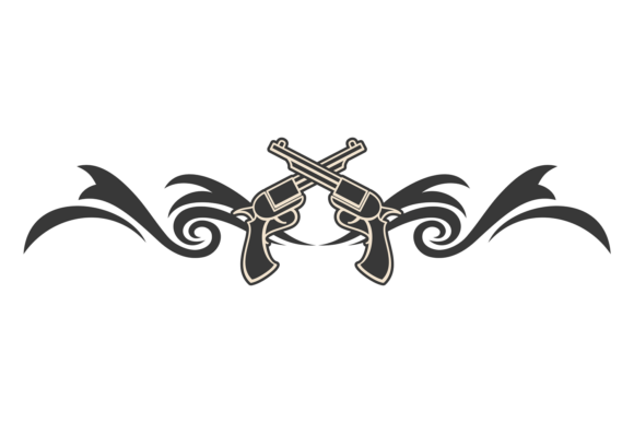 Crossed Guns Header Graphics for Branding