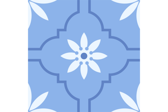 Decorative Blue Square Motif Graphics & Illustrations