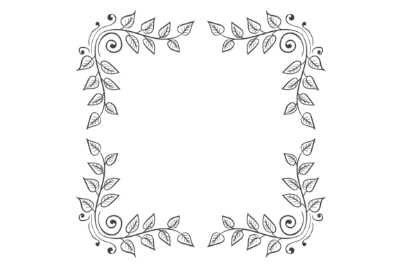 Decorative Botanical Frame with Ornate F Graphics