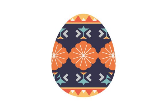 Decorative Easter Egg with Intricate Geo Graphics