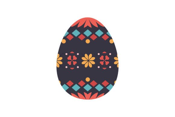 Decorative Egg with Vibrant Floral Patte