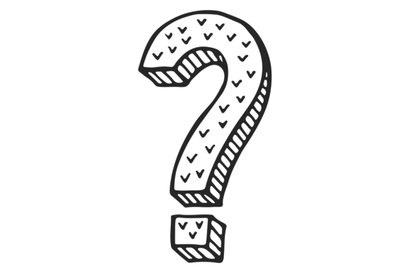 Decorative Faq Symbol in Doodle Ink Draw Graphics