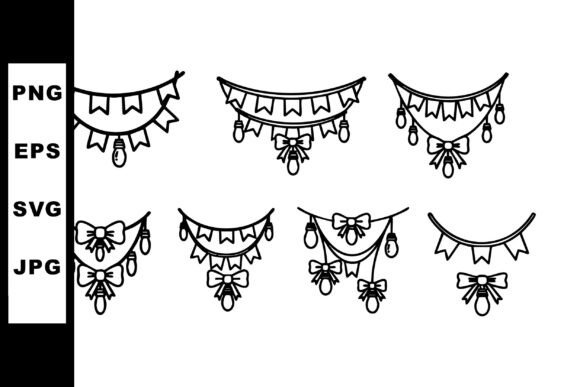Decorative Festive Garland Graphics for Joyful Editorial Design