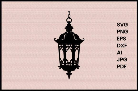 Decorative Hanging Lantern Silhouette Graphics