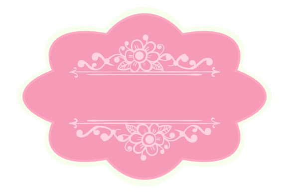 Decorative Label Template with Floral Pi Graphics