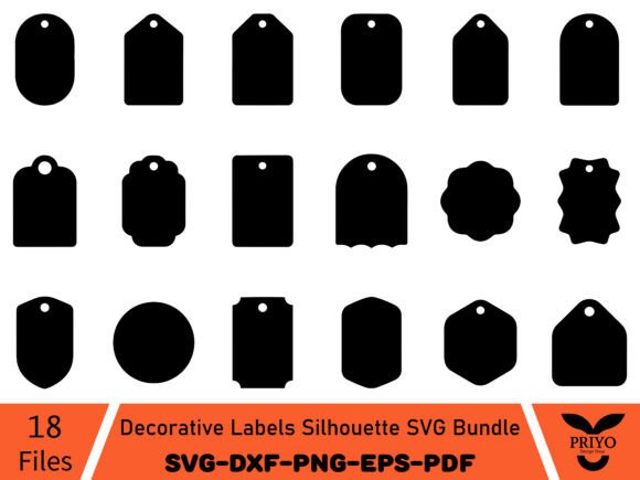 Decorative Labels Silhouette SVG Bundle: Graphics & Illustrations for Editorial Impact