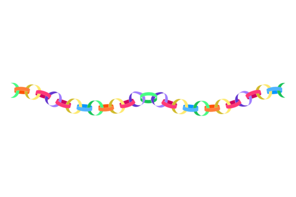 Decorative Paper Rings Hanging. Festival Graphics