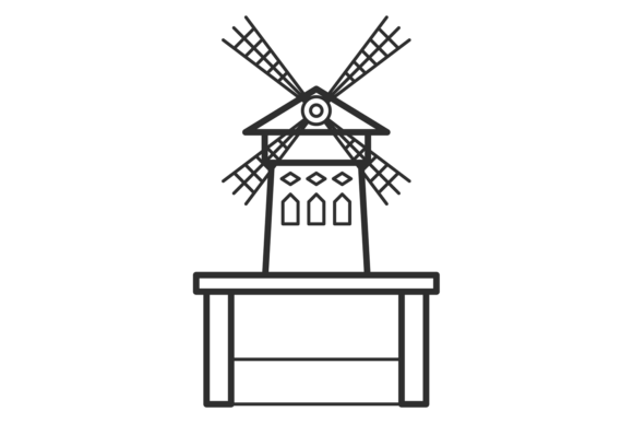Decorative Windmill Icon for Graphics and Illustrations