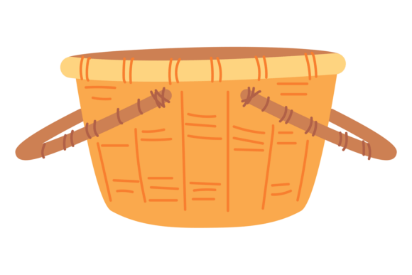 Decorative Wooden Basket Graphics for Crafting