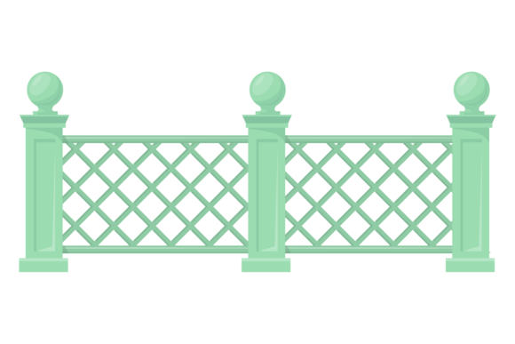 Decorative Wooden Park Fence Graphics for Branding and Marketing