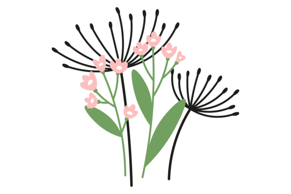 Floral Element: Decorative Botany Icon Graphics & Illustrations