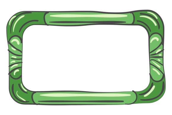Green Decorative Doodle Frame: Ornate Graphics & Illustrations