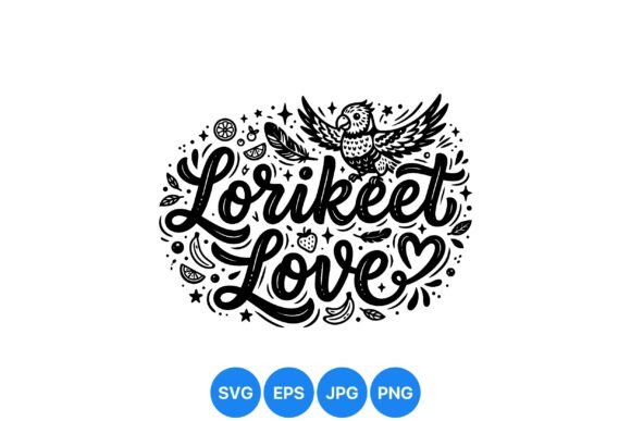 Lorikeet Love Decorative Vector Art: Graphics & Illustrations