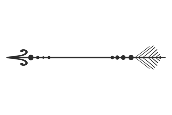 Ornate Arrow Black Icon. Decorative Ethn