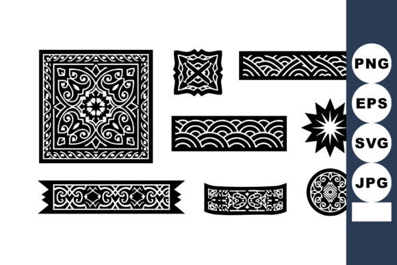 Ornate Decorative Black and White Vector for Graphics and Illustrations