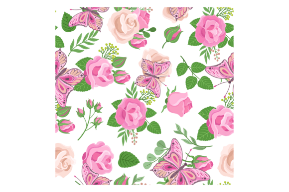 Rose Seamless Pattern: Decorative Floral Graphics & Illustrations