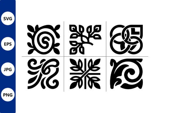 Six Decorative Patterns Grid Vector Set: Graphics & Illustrations