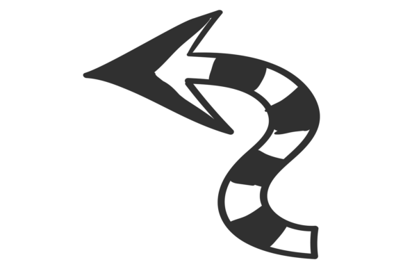 Striped Arrow Doodle Graphics: Black Illustrations