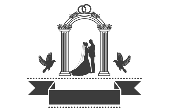 Wedding Emblem Graphics: Classic Black Illustrations